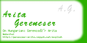 arita gerencser business card